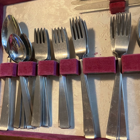 Vintage 60S SOLA HOLLAND STAINLESS CORA MODERNIST FLATWARE SET 74 Pieces - Picture 3 of 6